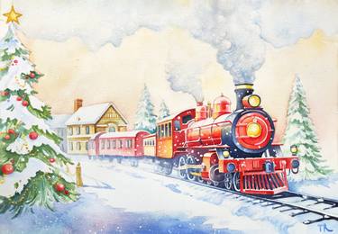 Original Train Paintings by Tatiana Repesciuc