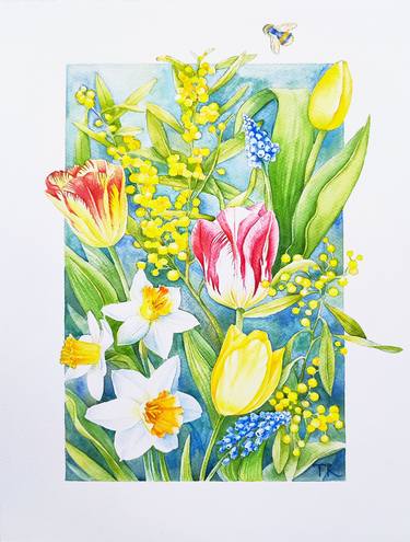 Print of Realism Floral Paintings by Tatiana Repesciuc
