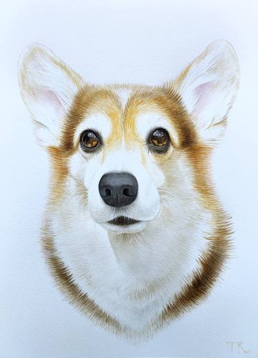 Original Dogs Painting by Tatiana Repesciuc