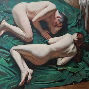 Original Figurative Nude Paintings by Romans Ivanovskis