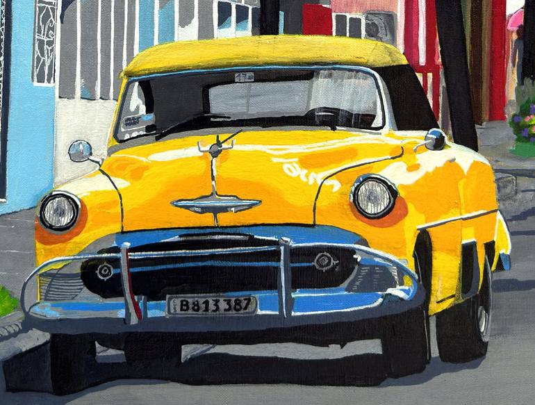 Original Car Painting by Pascal Poutchnine