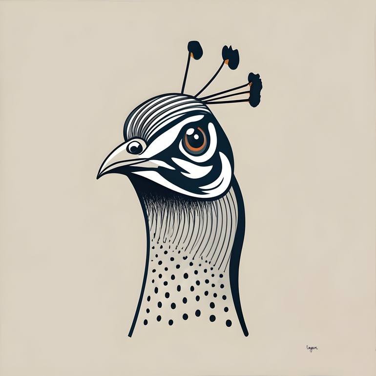 Avian Abstract: The Quail’s Modern Portrait - Print
