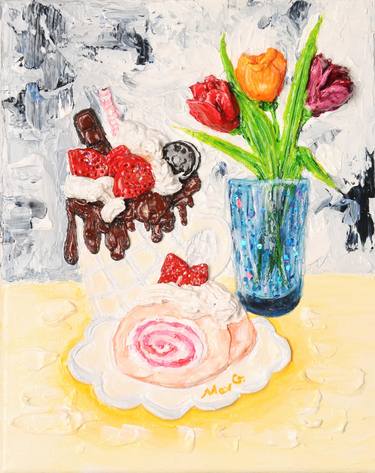 Original Abstract Food Paintings by Marta Gwizdala