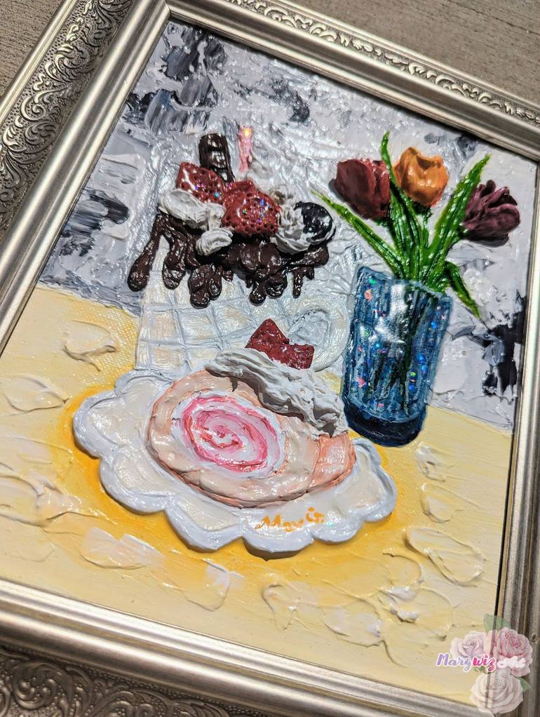 Original Abstract Food Painting by Marta Gwizdala