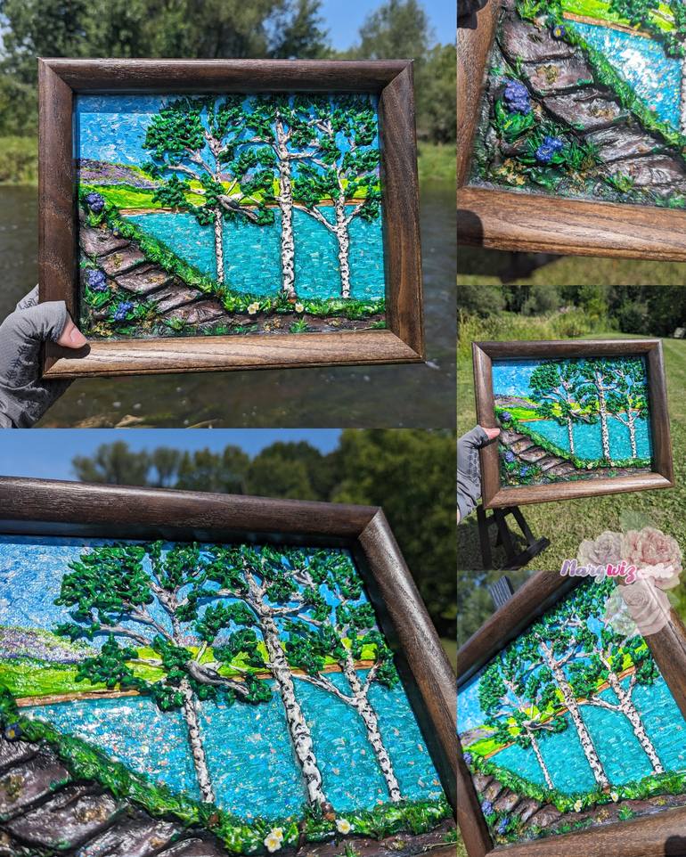 Original 3d Sculpture Landscape Painting by Marta Gwizdala