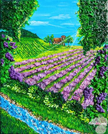 Lavender field and grapes thumb