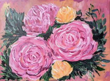 Original Abstract Floral Painting by Marta Gwizdala