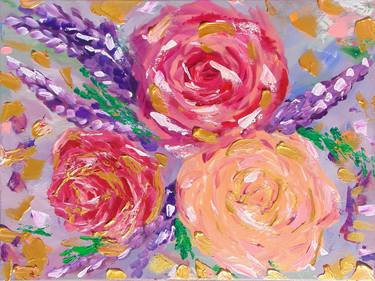 Original Abstract Floral Painting by Marta Gwizdala