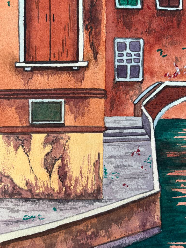 Original Illustration Architecture Painting by Maria Kozyr