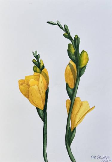 Original Fine Art Floral Paintings by Maria Kozyr