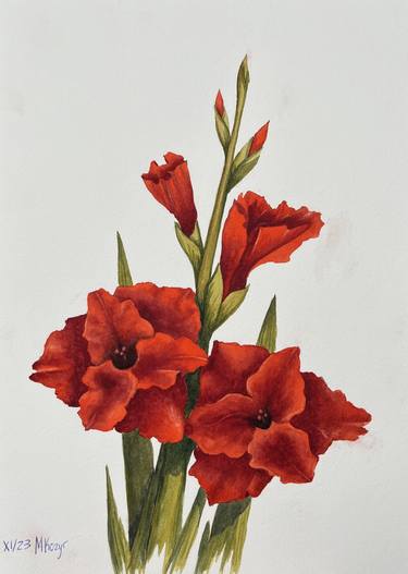 Original Illustration Botanic Painting by Maria Kozyr