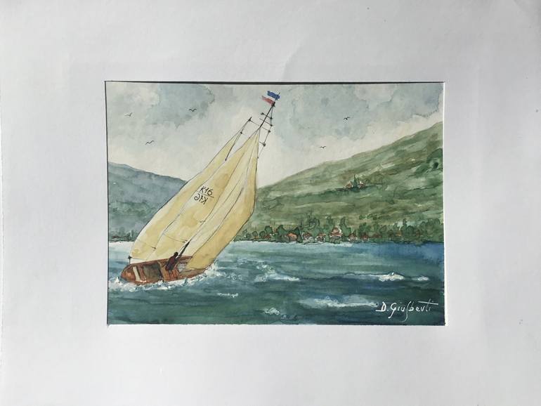Original Contemporary Boat Painting by Daniele Giusberti