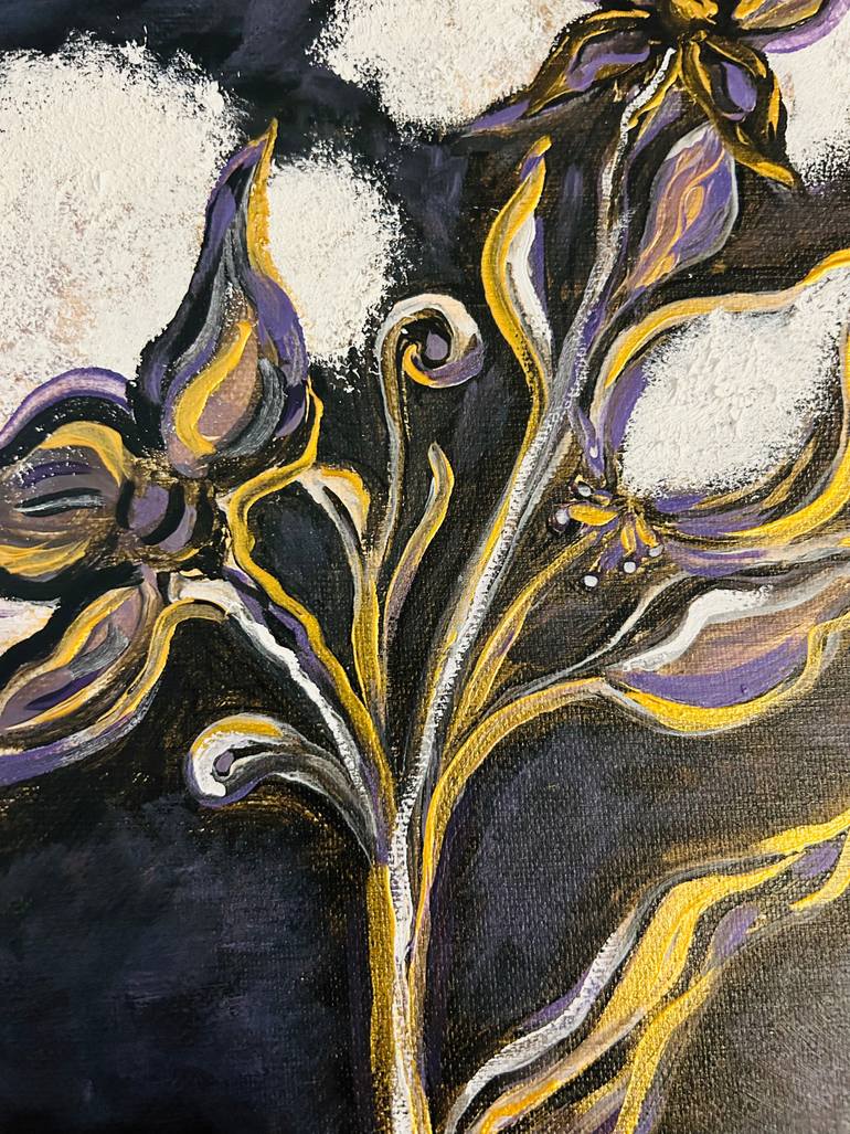 Original Abstract Floral Painting by Violeta Allaberdieva