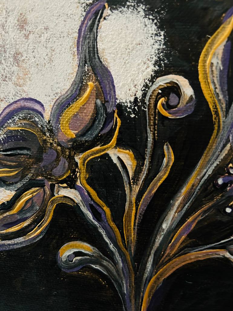 Original Abstract Floral Painting by Violeta Allaberdieva