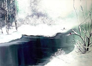 Original Abstract Expressionism Landscape Paintings by Violeta Allaberdieva