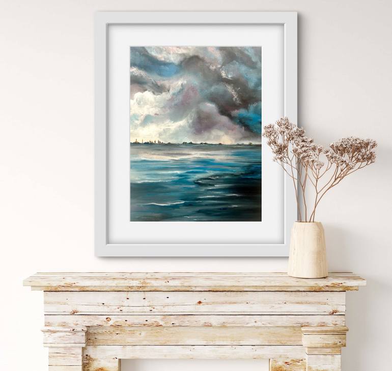 Original Impressionism Seascape Drawing by Violeta Allaberdieva