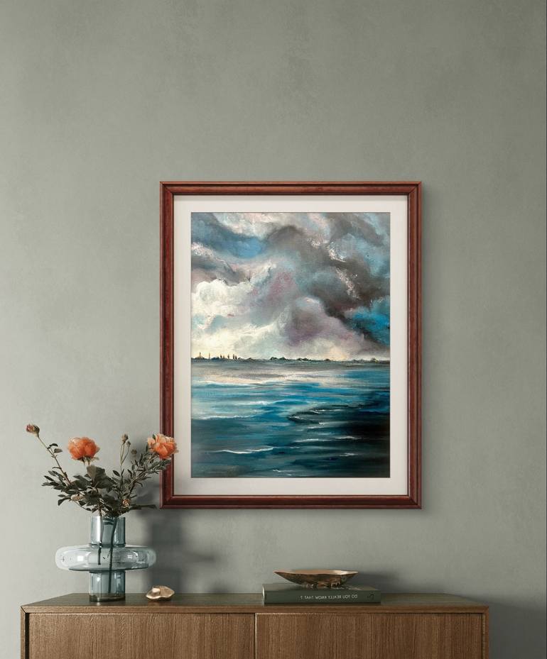 Original Impressionism Seascape Drawing by Violeta Allaberdieva