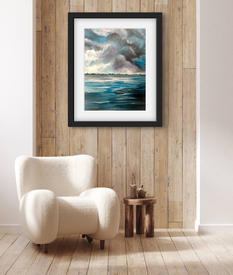 Original Impressionism Seascape Drawing by Violeta Allaberdieva