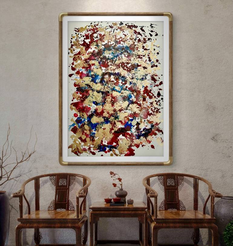 Original Abstract Expressionism Abstract Painting by Violeta Allaberdieva