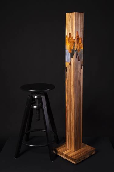 Original Geometric Light Sculpture by Franja Menrat