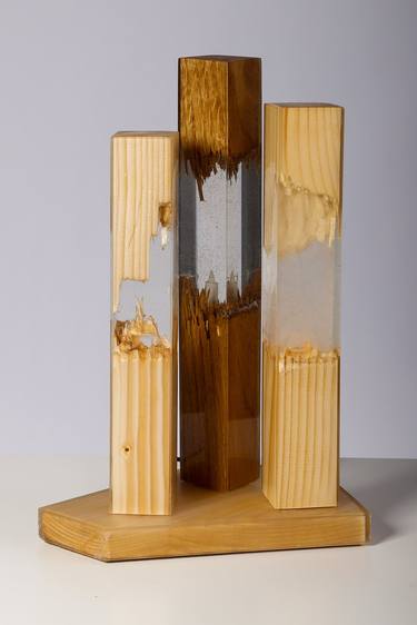 Original Geometric Light Sculpture by Franja Menrat