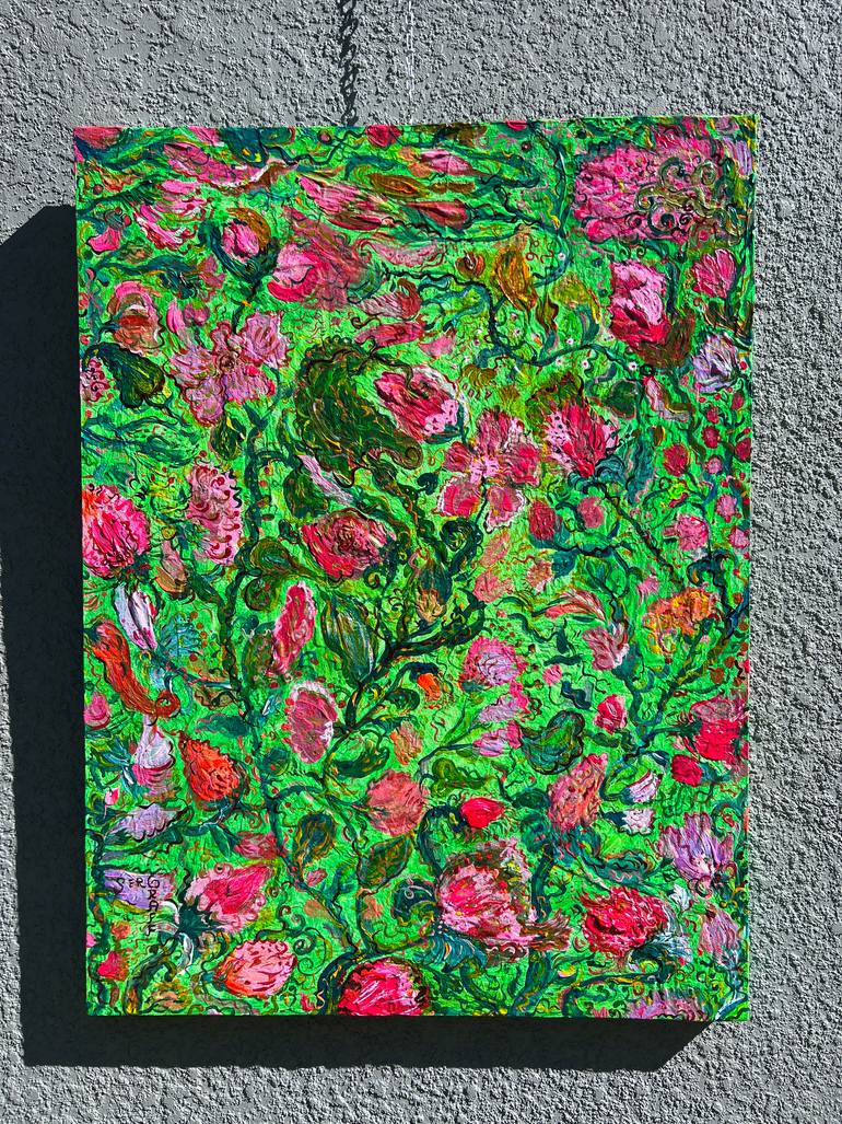 Original Abstract Expressionism Floral Painting by Serg Graff