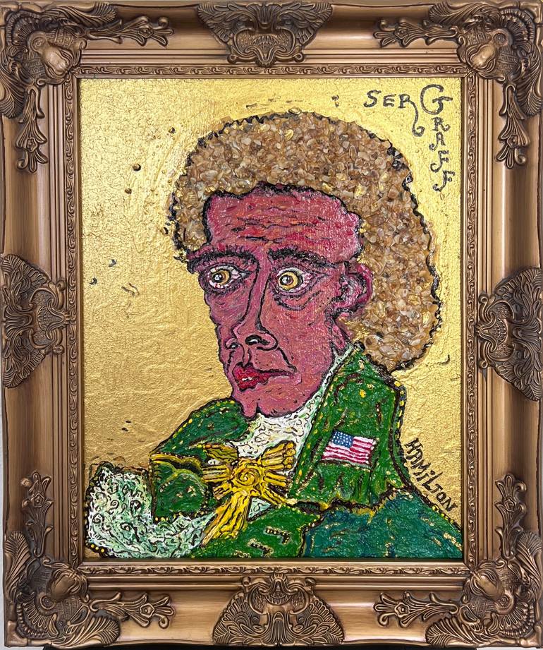 Original Famous Painting by Serg Graff Pop Art Art on Canvas Textured Painting by Serg Graff Alexander Hamilton COA Original Famous Painting by Serg Graff Pop Art Art on Canvas Textured Painting by Serg Graff Alexander Hamilton COA