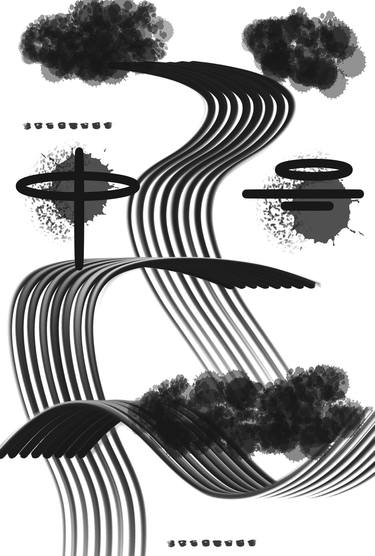 Original Black & White Abstract Digital by Della Erlita Melati