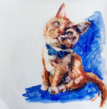 Print of Cats Paintings by Trudy Colette Herder