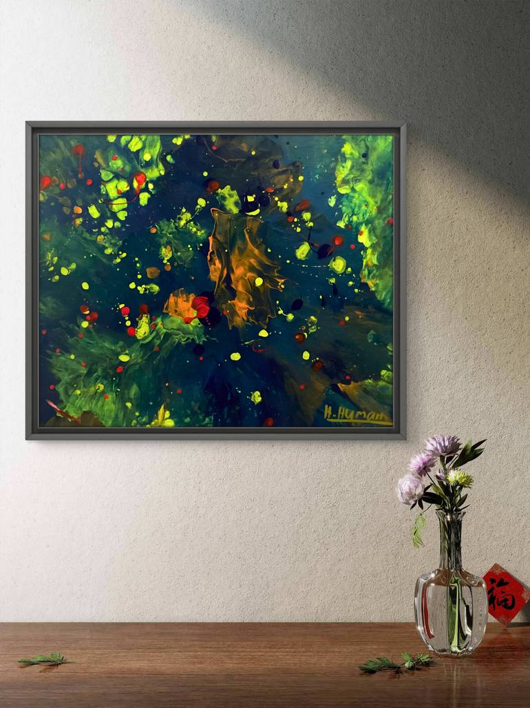 Original Abstract Expressionism Abstract Painting by Hanz Human