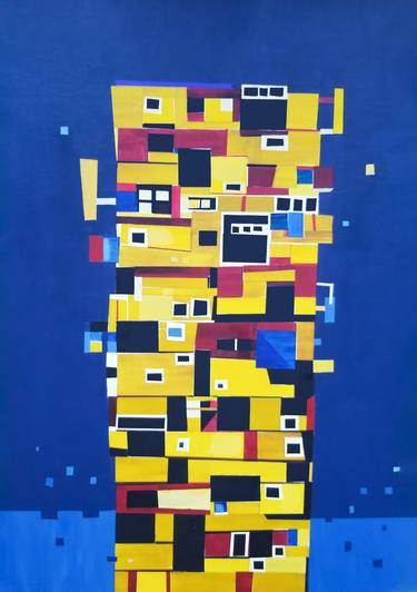 Original Abstract Architecture Paintings by Behnaz Beaumont