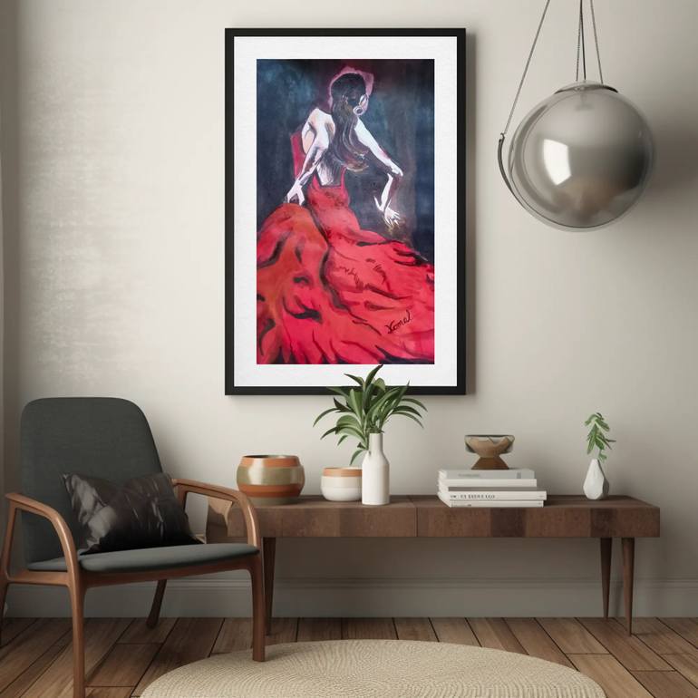 Original Art Deco Women Painting by Shubhendra Singh