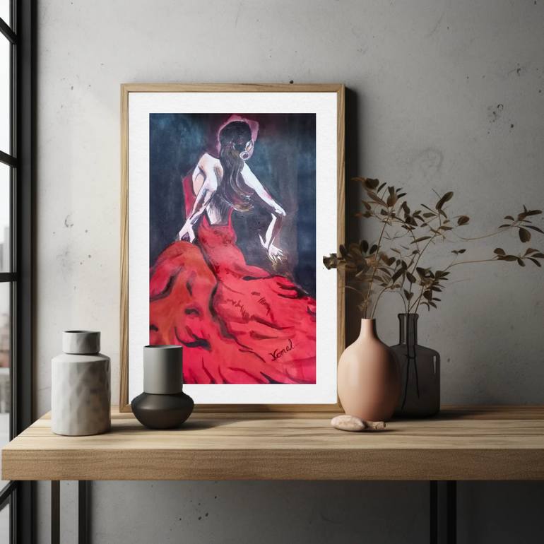 Original Art Deco Women Painting by Shubhendra Singh