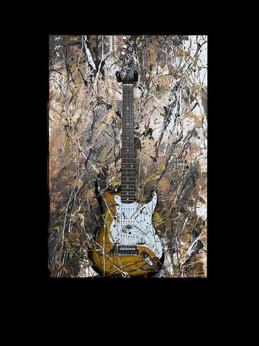 Black and Brown Electric Guitar Abstract thumb
