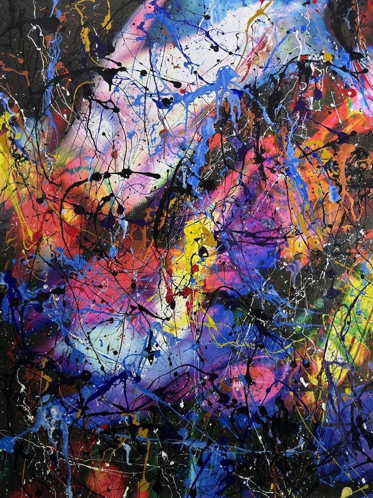 Modern Abstract Art Titled Crazy On You Mixed Media by Michael