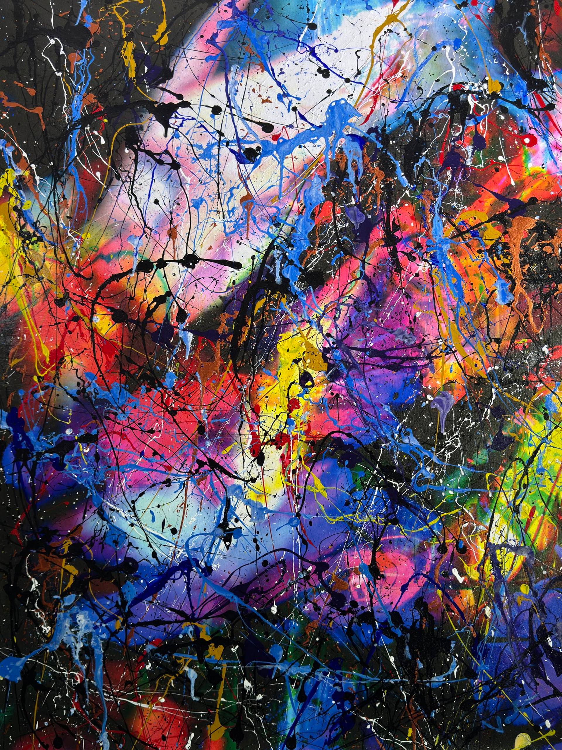Modern Abstract Art Titled Crazy On You Mixed Media by Michael