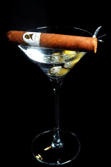 Davidoff Cigar Shaken Not Stirred Martini Painting thumb