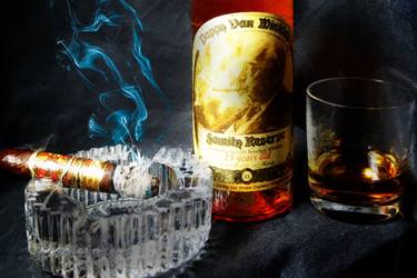 Pappy Van Winkle's Bourbon and Opus X Cigar Painting thumb