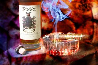 Willett Bourbon and Opus X Cigar Painting thumb