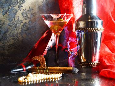 Opus X Cigar Pearls Martini and Lipstick Painting thumb