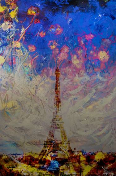 Paris Is For Lovers Abstract On Canvas thumb