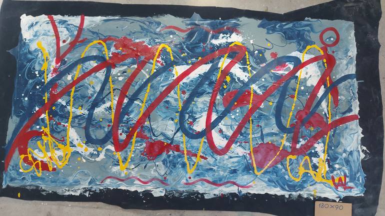 Original Abstract Expressionism Architecture Painting by Val Jelobinski