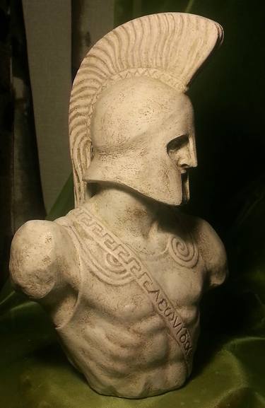 Greek Italian Sculpture King Leonidas Sparta Statue Art 38cm thumb