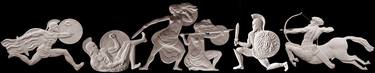 Amanon Warriors Battle Greek Mythology Wall Sculpture 7 m. thumb