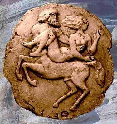 Sculpture Wall plaque Kidnapping of Dejanira Greek Mythology thumb