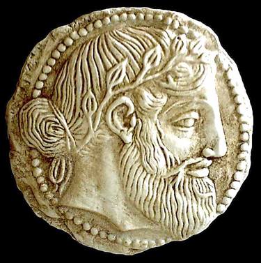 Dionysus Bacchus Greek god of fertility wine and pleasure Coin thumb