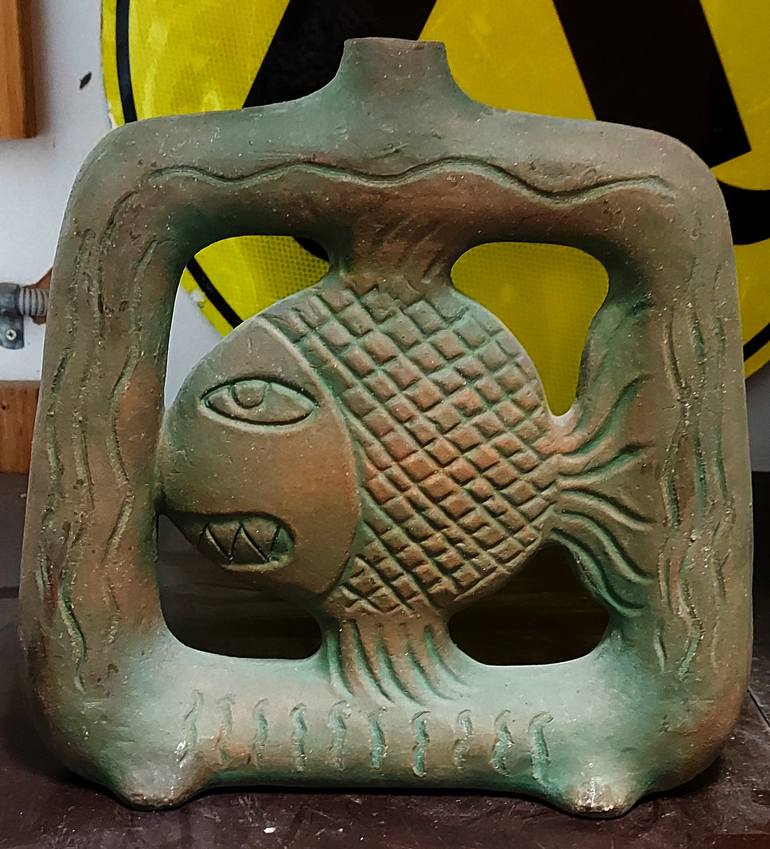 Original Fish Sculpture by Val Jelobinski