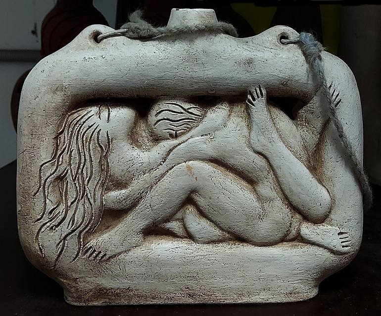 Original Contemporary Erotic Sculpture by Val Jelobinski