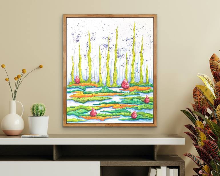 Original Abstract Landscape Painting by Alena Masyutina