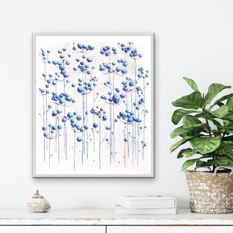 Original Abstract Floral Painting by Alena Masyutina